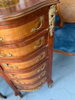 Antik mahogny semainier med intarsia och bronsapplikationer – Louis XV-stil (6632) - Bild 7