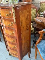 Antik mahogny semainier med intarsia och bronsapplikationer – Louis XV-stil (6632) - Bild 11