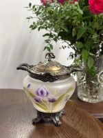 antique hand-painted iris sugar bowl