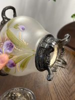 Antīks apgleznots cukurtrauks ar īrisu motīviem — Jūgendstils (Antique Hand-Painted Iris Sugar Bowl) (5245) - Image 12