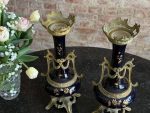 2pcs decorative vases in dark blue, medium size (6601) - Image 2