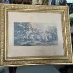 prints vidēja izmēra, ierāmēts zelta rāmī ar stiklu (6633)