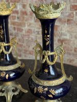 2pcs decorative vases in dark blue, medium size (6601) - Image 3