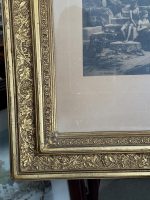 prints vidēja izmēra, ierāmēts zelta rāmī ar stiklu (6633) - Image 3