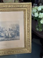 prints vidēja izmēra, ierāmēts zelta rāmī ar stiklu (6633) - Image 9