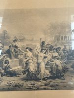 prints vidēja izmēra, ierāmēts zelta rāmī ar stiklu (6633) - Image 13