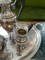 Antique silver-plated tea and coffee set with tray — Historicism style (3924) - Image 11
