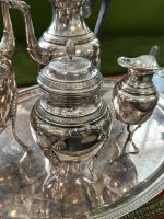 Antique silver-plated tea and coffee set with tray — Historicism style (3924) - Image 3
