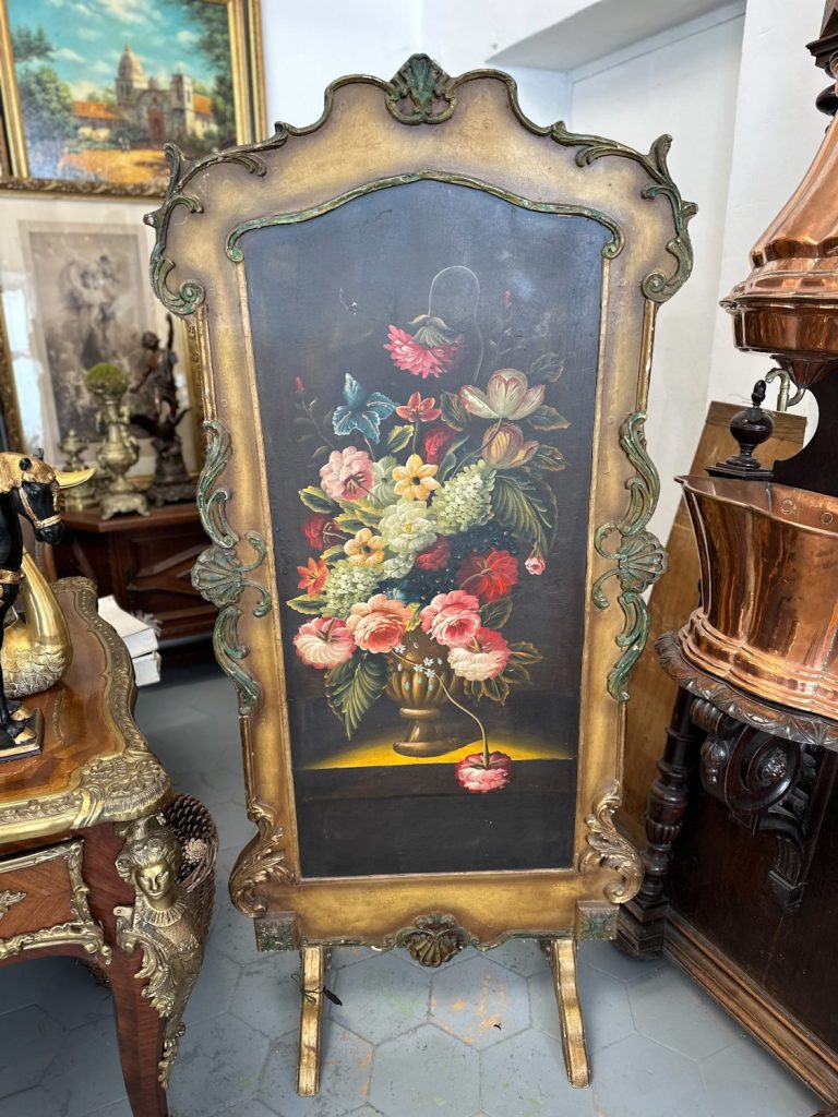 Blomstermønstret skærm, dekorativ fra begge sider, stor (4210)