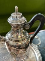 Antique silver-plated tea and coffee set with tray — Historicism style (3924) - Image 8