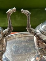 Antique silver-plated tea and coffee set with tray — Historicism style (3924) - Image 7