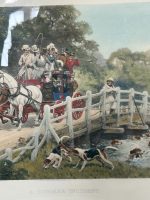 Antīks angļu medību koka rāmī prints "A Summer Incident" — 20. gadsimta sākums, (Antique hunting print horses and hounds titled "A Summer Incident" ) (6636) - Image 3