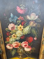 Screen with Floral Painting, Decorative on Both Sides, Large Size (4210) - Image 9