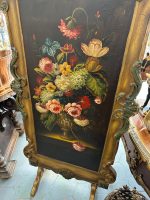 Screen with Floral Painting, Decorative on Both Sides, Large Size (4210) - Image 17