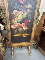 Screen with Floral Painting, Decorative on Both Sides, Large Size (4210) - Image 11