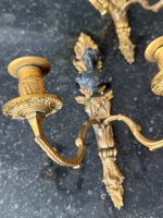 Exquisite, bronze bra pair of lamps, medium-small size (6600) - Image 4