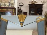 Art Deco Spogulis ar Fazētu Stiklu un Zeltītu Vēdekļa Ornamentu — Art Deco, Eiropa, 20.gs. (6637) - Image 2