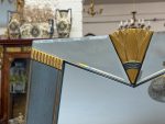 Art Deco Spogulis ar Fazētu Stiklu un Zeltītu Vēdekļa Ornamentu — Art Deco, Eiropa, 20.gs. (6637) - Image 3