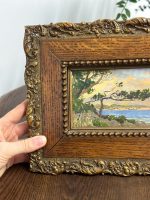 Miniatūra Glezniņa Koka Rāmī, Gleznota uz Papīra (5219) - Image 3