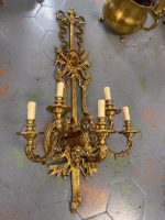 Monumentāla Bronzas Bra sienas lampa ar maskaronu — Luija XVI stils, Francija, circa 1770–1790 (4969) - Image 2