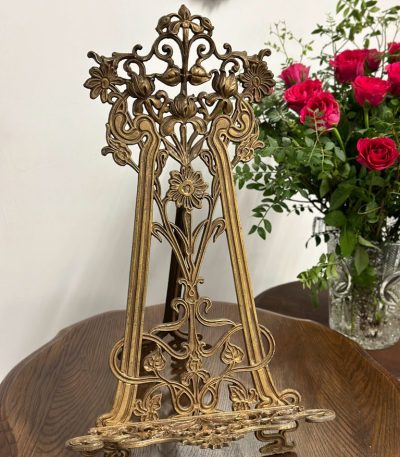 Art Nouveau bronze staffeli med iris - ca. 1900