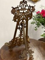 Izsmalcināts Jūgendstila bronzas krāsas galda molberts ar īrisiem — ap 1900. gadu (5236) - Image 8