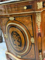 Commode en acajou avec marqueterie et marbre vert — Style Napoléon III, France, vers 1860-1880 (6638) – Image 10