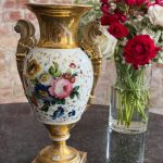 Antique 19th century Vieux Paris porcelain vase with gold detailing