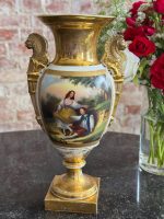 Vieux Paris porcelain vase with gilding — Empire style (6994) - Image 4
