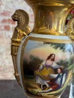Vieux Paris porcelain vase with gilding — Empire style (6994) - Image 7