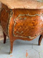 Small chest of drawers with bronze detailing and marble top, 2 drawers (5854) - Image 12