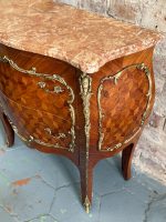 Small chest of drawers with bronze detailing and marble top, 2 drawers (5854) - Image 5