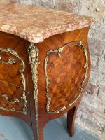 Small chest of drawers with bronze detailing and marble top, 2 drawers (5854) - Image 7