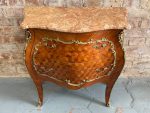 Small chest of drawers with bronze detailing and marble top, 2 drawers (5854) - Image 4
