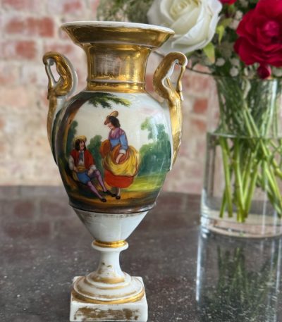 vieux paris porcelain vase hand painted