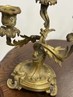 Bronzas Svečturu Pāris 3 Svecēm — Louis XV Rokoko Stils, Francija, 19.gs. (5291) - Image 10