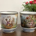 Apgleznoti Franču Porcelāna Kašpo, Vidēja Izmēra, Pieejami 2gab (5234)