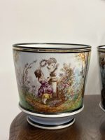Apgleznoti Franču Porcelāna Kašpo, Vidēja Izmēra, Pieejami 2gab (5234) - Image 2