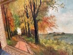 Glezna uz audekla, zelta krāsas rāmī, liela izmēra (2304) - Image 6