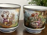 Apgleznoti Franču Porcelāna Kašpo, Vidēja Izmēra, Pieejami 2gab (5234) - Image 7