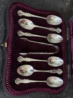 Эксклюзивный антикварный серебряный набор для чая и сахара "Mappin & Webb" в оригинальной коробке (6 предметов + 1 предм — изображение 7