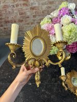 Бронзовый бра настенный светильник с фацетными зеркалами, средний размер, тяжелый (7155) — изображение 4