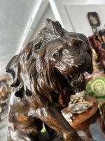 Lauva Cīnītājs — "Lion Combattant" — Franču Animālisms, Francija, ap 1910.–1940. Liela Izmēra Lauvas Figūra (1879-1943), Terakota, ar Zīmogu un Parakstu, Smaga (5190) - Image 15