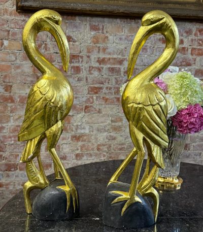 2 stk. flamingo/pelikan figurer, mellem størrelse, letvægt