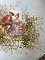 apgleznots porcelāna šķīvis, gaiši zilā krāsā, neliela izmēra (6609) - Image 4
