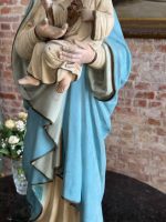 Liela izmēra, ļoti smaga skulptūra/figūra no baznīcas, ar mākslinieka parakstu Madonna ar Bērnu Jēzu un Vissvētāko Sirdi — Neoģotika / Katoliskā atdzimšana, Ljēža (Beļģija), ap 1870.–1910. · Autors: Léon Beaujean, Liège(6494) - Image 20