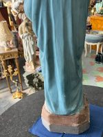 Liela izmēra, ļoti smaga skulptūra/figūra no baznīcas, ar mākslinieka parakstu Madonna ar Bērnu Jēzu un Vissvētāko Sirdi — Neoģotika / Katoliskā atdzimšana, Ljēža (Beļģija), ap 1870.–1910. · Autors: Léon Beaujean, Liège(6494) - Image 18