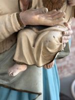 Liela izmēra, ļoti smaga skulptūra/figūra no baznīcas, ar mākslinieka parakstu Madonna ar Bērnu Jēzu un Vissvētāko Sirdi — Neoģotika / Katoliskā atdzimšana, Ljēža (Beļģija), ap 1870.–1910. · Autors: Léon Beaujean, Liège(6494) - Image 16
