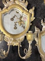 2 stk. messing lysestaker med speil, tre, mellomstor, lett (7163) - Bilde 7