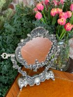 Miroir sur pied en laiton avec ange, léger, petite taille – Image 9
